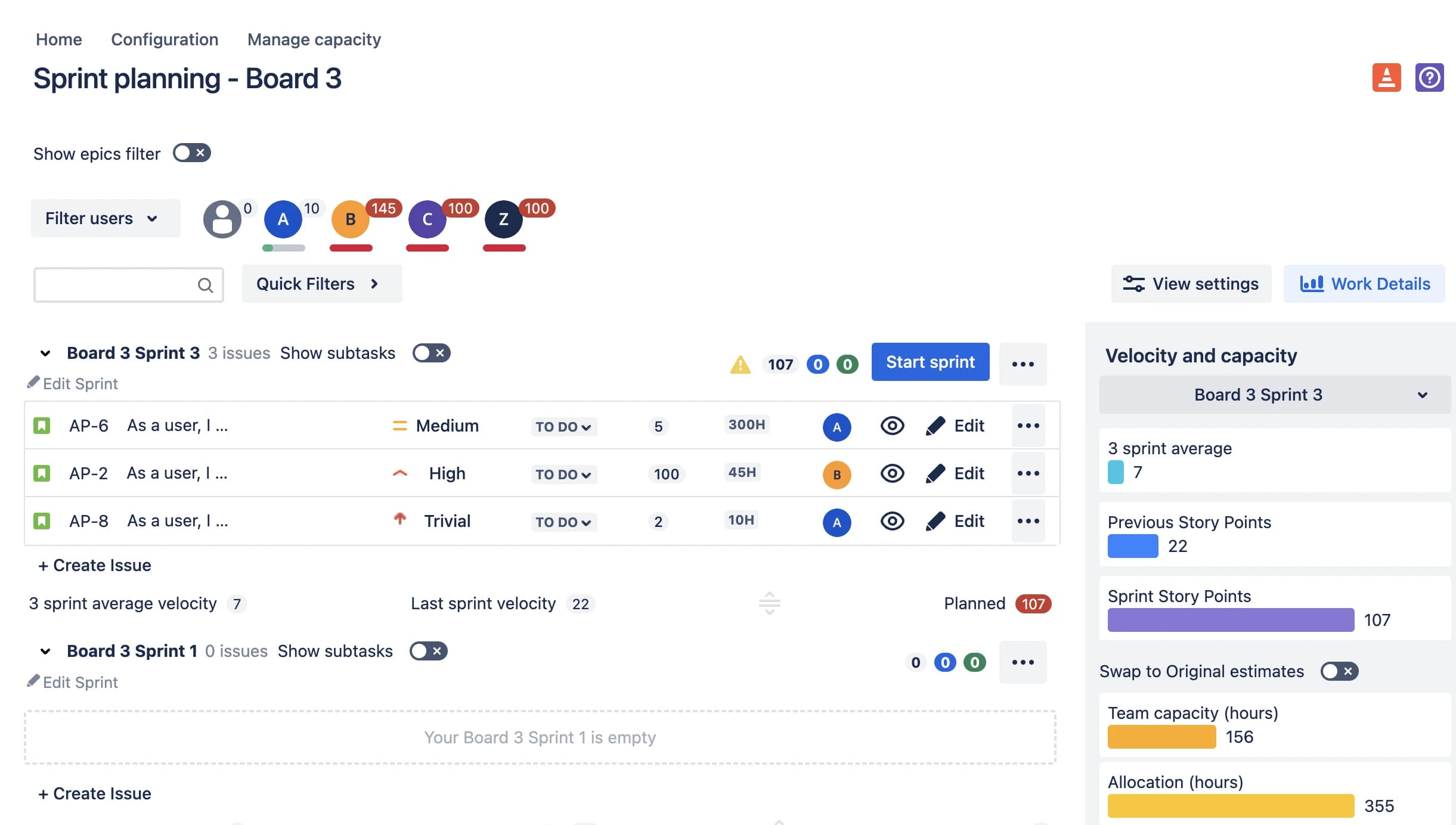 Sprint Planning, Capacity and Resource Planning for Jira